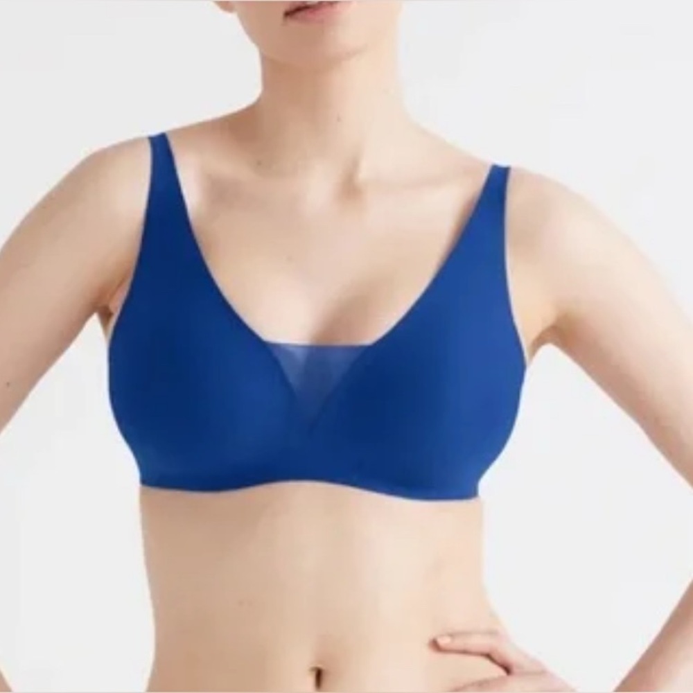 Knix S+ Revolution Shadow Mesh Bra Blue Comfort Active Wear Sports